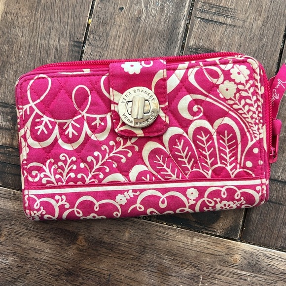 Vera Bradley Twirly Birds Pink Large Toggle Tote and Wallet - Picture 7 of 11